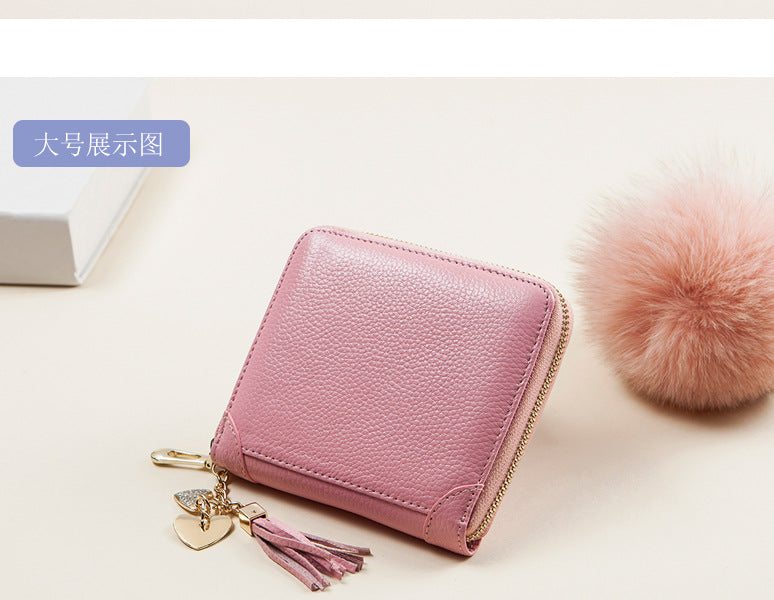Foreign Trade Card Bag Women's Multi-Card Cowhide Anti-Theft Brush RFID Leather Anti-Degaussing Card Clip Zipper Credit Driver's License