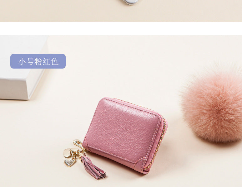 Foreign Trade Card Bag Women's Multi-Card Cowhide Anti-Theft Brush RFID Leather Anti-Degaussing Card Clip Zipper Credit Driver's License
