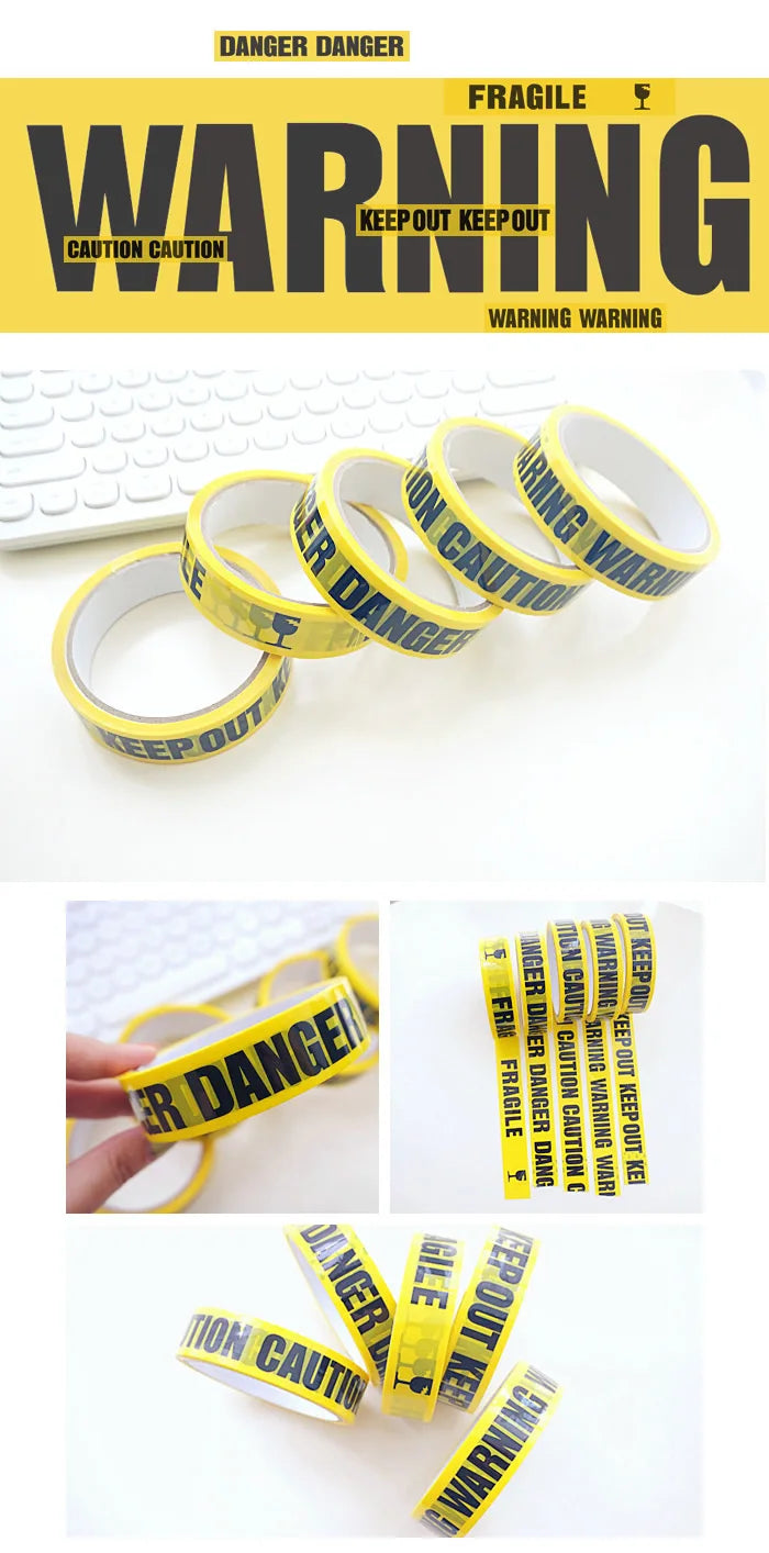 1/Roll 24mm*25m Warning Tape Danger Caution Fragile Barrier Remind DIY Sticker Work Safety Adhesive Tapes For Mall Store School