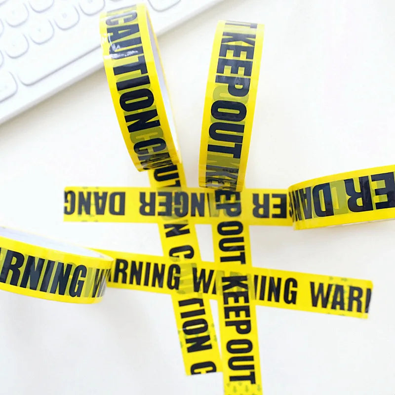 1/Roll 24mm*25m Warning Tape Danger Caution Fragile Barrier Remind DIY Sticker Work Safety Adhesive Tapes For Mall Store School