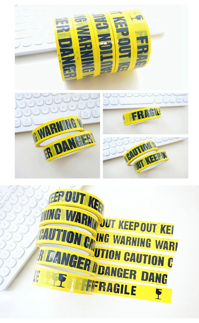 1/Roll 24mm*25m Warning Tape Danger Caution Fragile Barrier Remind DIY Sticker Work Safety Adhesive Tapes For Mall Store School