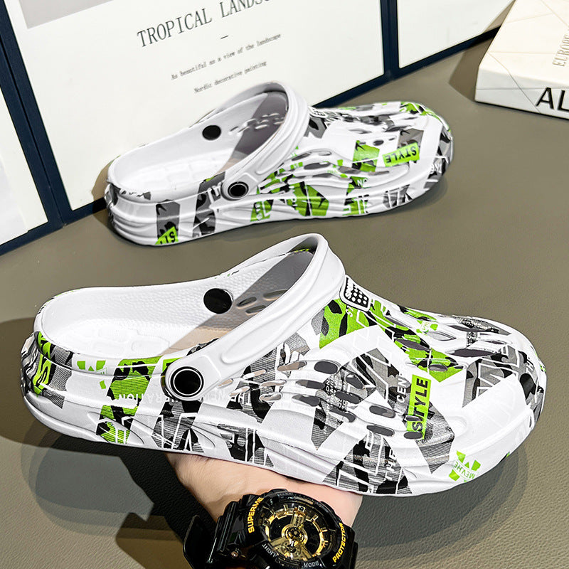 Cross-Border Large Size Sandals, Summer Clogs, Thick-Soled Men's 2026 New Model, Indoor and Outdoor Dual-Use Slippers, Beach Sandals