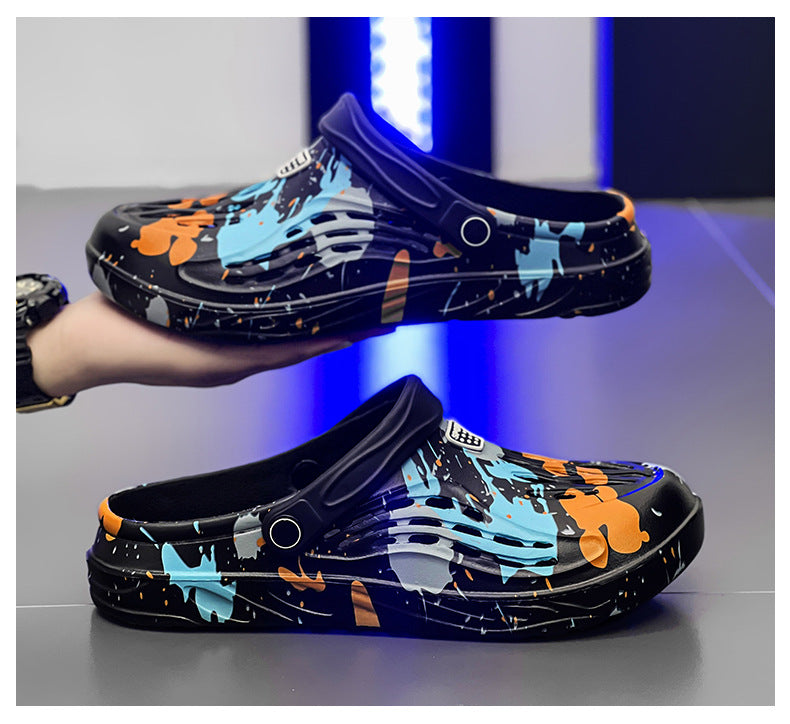 Cross-Border Large Size Sandals, Summer Clogs, Thick-Soled Men's 2026 New Model, Indoor and Outdoor Dual-Use Slippers, Beach Sandals