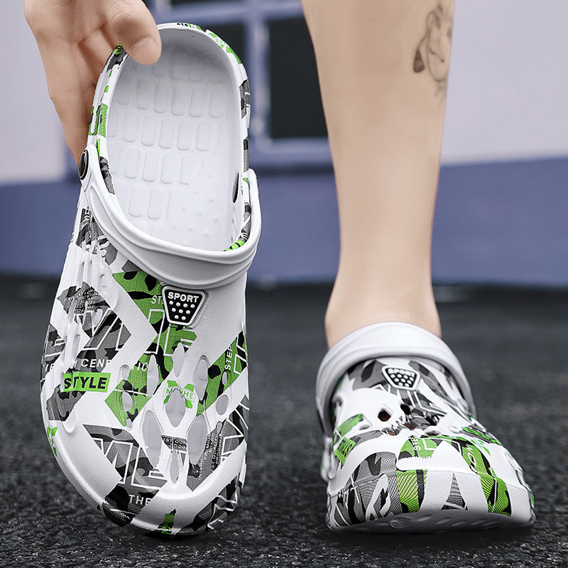 Cross-Border Large Size Sandals, Summer Clogs, Thick-Soled Men's 2026 New Model, Indoor and Outdoor Dual-Use Slippers, Beach Sandals