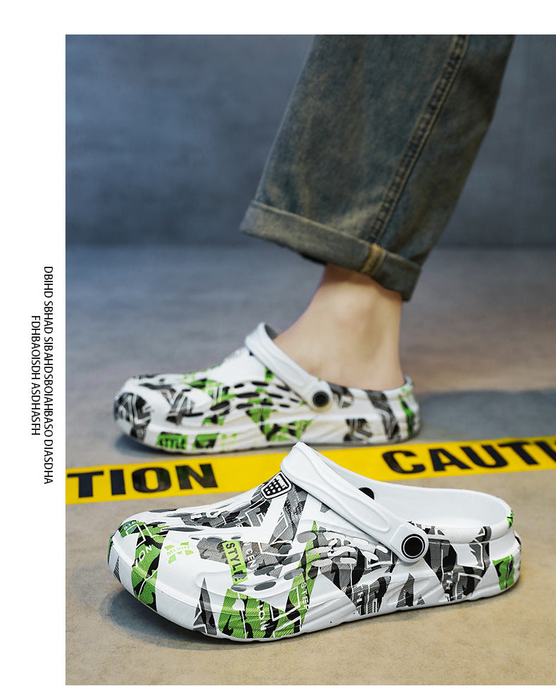 Cross-Border Large Size Sandals, Summer Clogs, Thick-Soled Men's 2026 New Model, Indoor and Outdoor Dual-Use Slippers, Beach Sandals