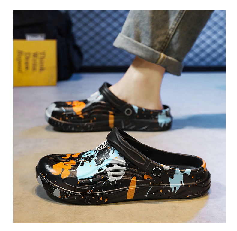 Cross-Border Large Size Sandals, Summer Clogs, Thick-Soled Men's 2026 New Model, Indoor and Outdoor Dual-Use Slippers, Beach Sandals