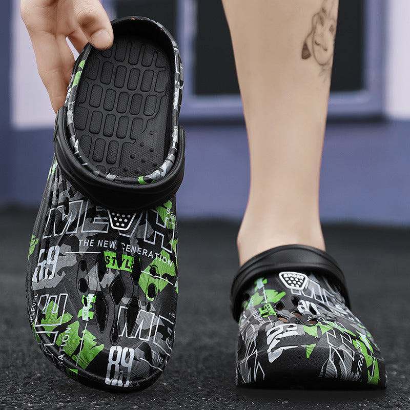 Cross-Border Large Size Sandals, Summer Clogs, Thick-Soled Men's 2026 New Model, Indoor and Outdoor Dual-Use Slippers, Beach Sandals