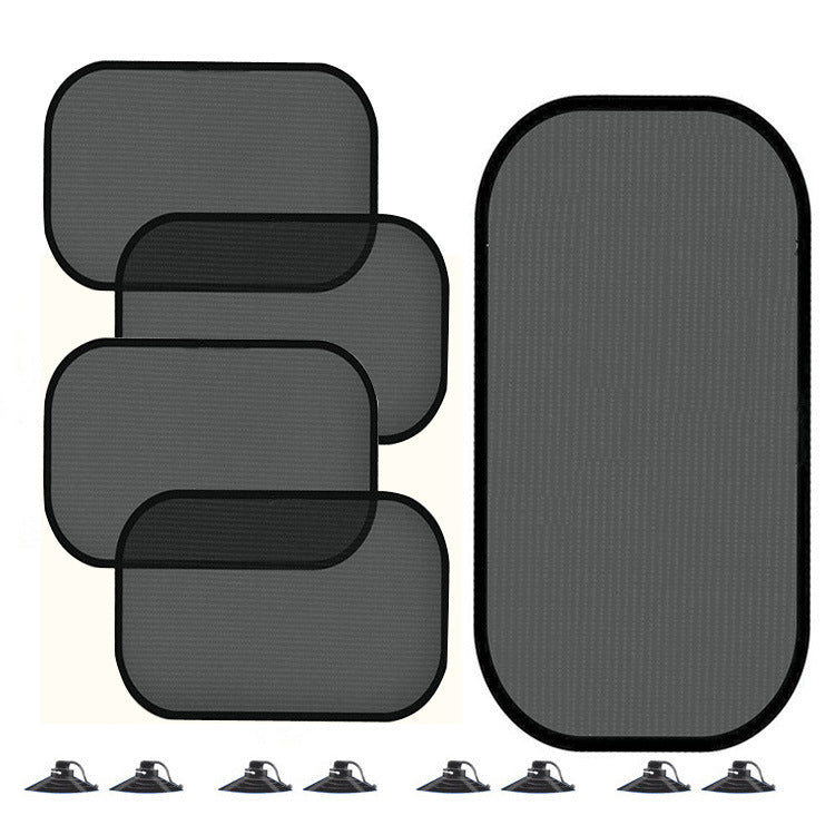 Cross-border non-porous car sun visor side screen mesh sun visor five-piece suction cup sun visor car side screen shade