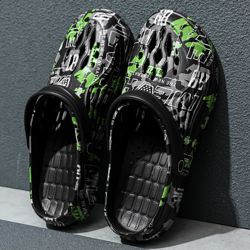 Cross-Border Large Size Sandals, Summer Clogs, Thick-Soled Men's 2026 New Model, Indoor and Outdoor Dual-Use Slippers, Beach Sandals