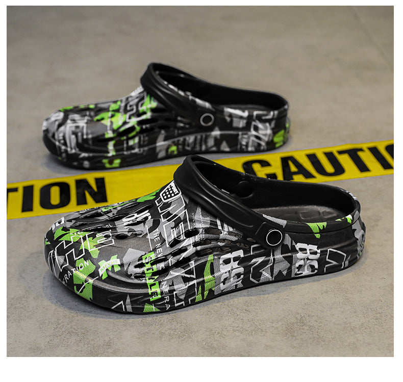 Cross-Border Large Size Sandals, Summer Clogs, Thick-Soled Men's 2026 New Model, Indoor and Outdoor Dual-Use Slippers, Beach Sandals