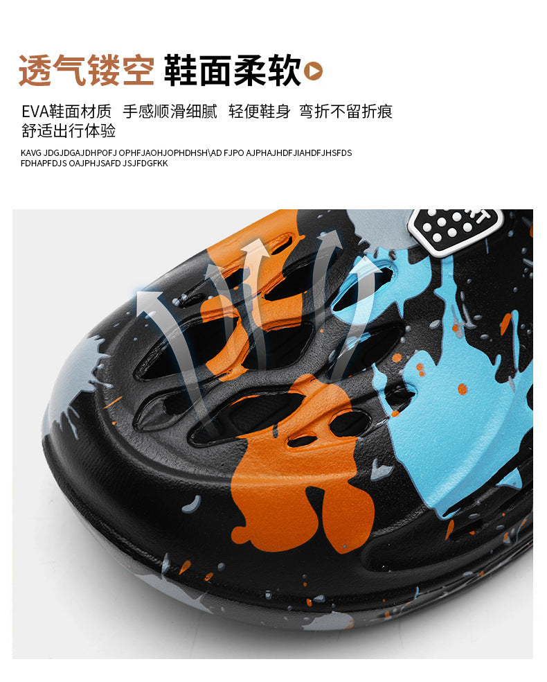 Cross-Border Large Size Sandals, Summer Clogs, Thick-Soled Men's 2026 New Model, Indoor and Outdoor Dual-Use Slippers, Beach Sandals