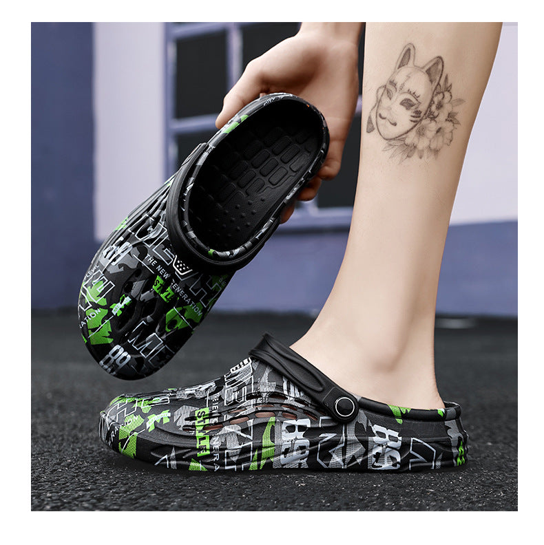 Cross-Border Large Size Sandals, Summer Clogs, Thick-Soled Men's 2026 New Model, Indoor and Outdoor Dual-Use Slippers, Beach Sandals