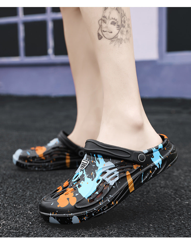 Cross-Border Large Size Sandals, Summer Clogs, Thick-Soled Men's 2026 New Model, Indoor and Outdoor Dual-Use Slippers, Beach Sandals