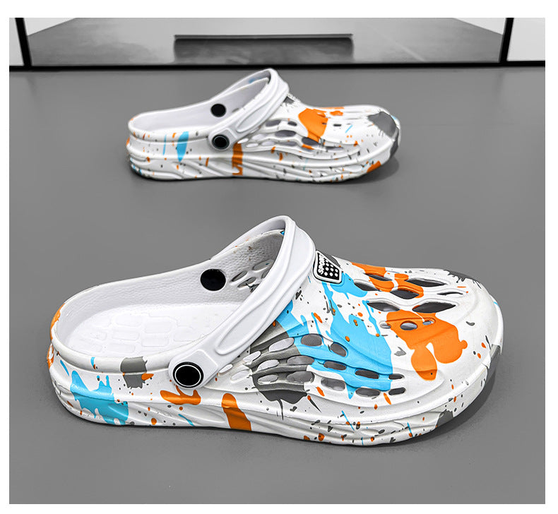 Cross-Border Large Size Sandals, Summer Clogs, Thick-Soled Men's 2026 New Model, Indoor and Outdoor Dual-Use Slippers, Beach Sandals