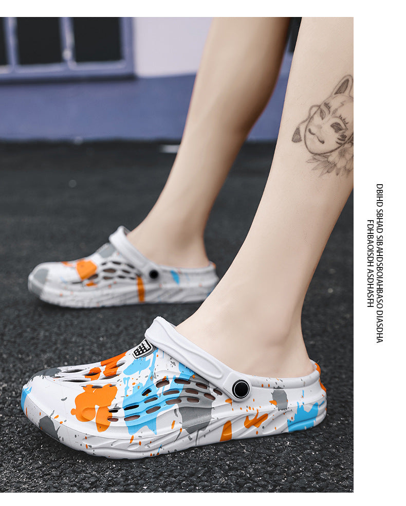 Cross-Border Large Size Sandals, Summer Clogs, Thick-Soled Men's 2026 New Model, Indoor and Outdoor Dual-Use Slippers, Beach Sandals