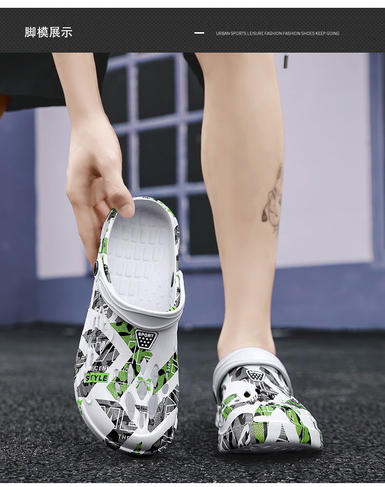 Cross-Border Large Size Sandals, Summer Clogs, Thick-Soled Men's 2026 New Model, Indoor and Outdoor Dual-Use Slippers, Beach Sandals