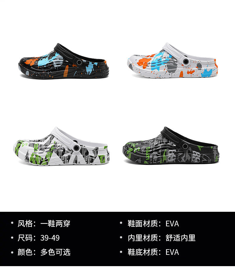 Cross-Border Large Size Sandals, Summer Clogs, Thick-Soled Men's 2026 New Model, Indoor and Outdoor Dual-Use Slippers, Beach Sandals