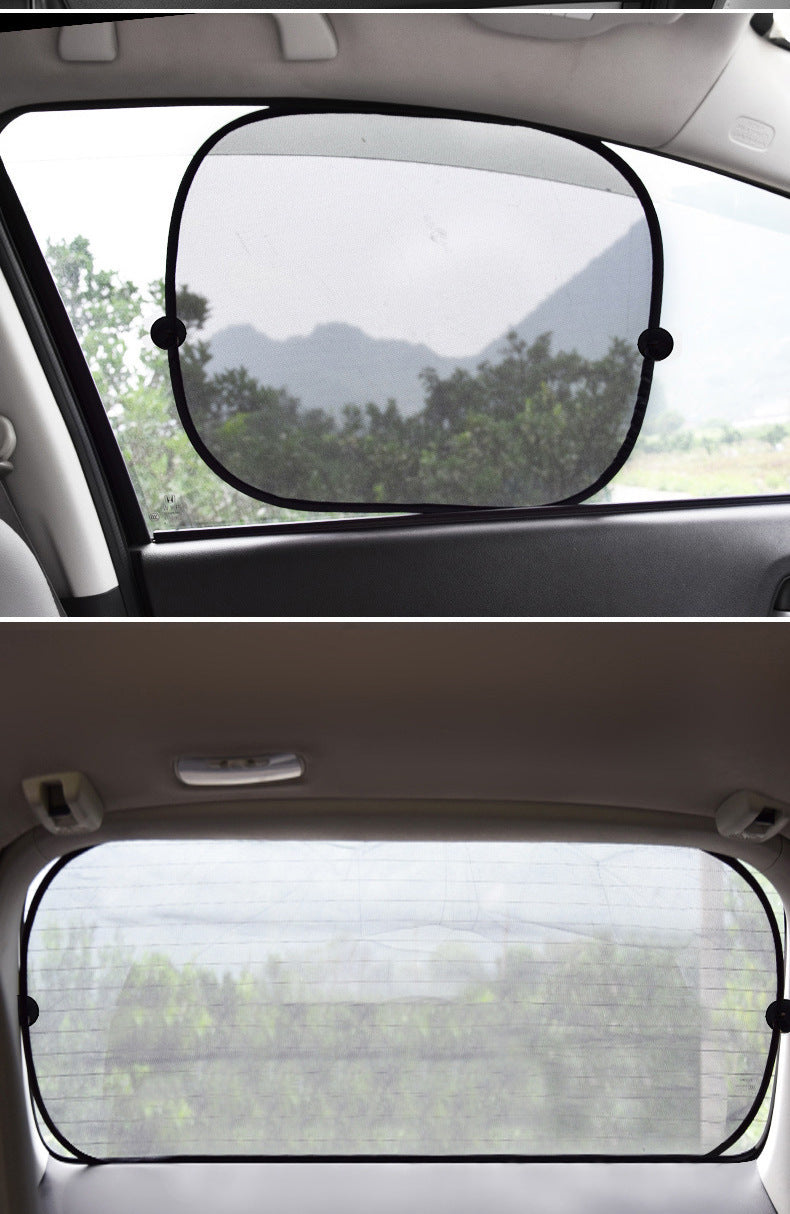 Cross-border non-porous car sun visor side screen mesh sun visor five-piece suction cup sun visor car side screen shade