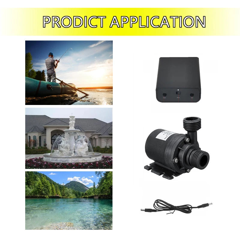 500W 800L/H Solar Panel Water Pump Charging Fountain Power Bank 12V Motor Solar Kit Garden Pond Solar Energy