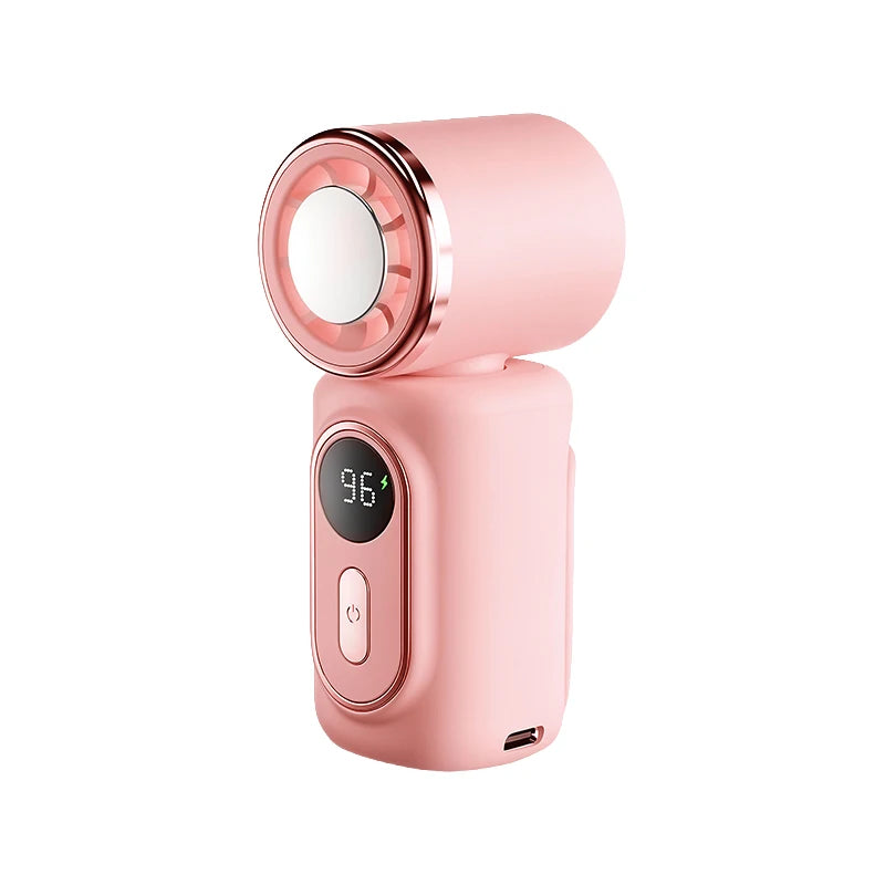 Portable Ice Compress Fan High Speed Cooling Ice Pack Fans 3000mAh 5 Speeds 180°Adjustable LED Display USB Rechargeable Mini Fan