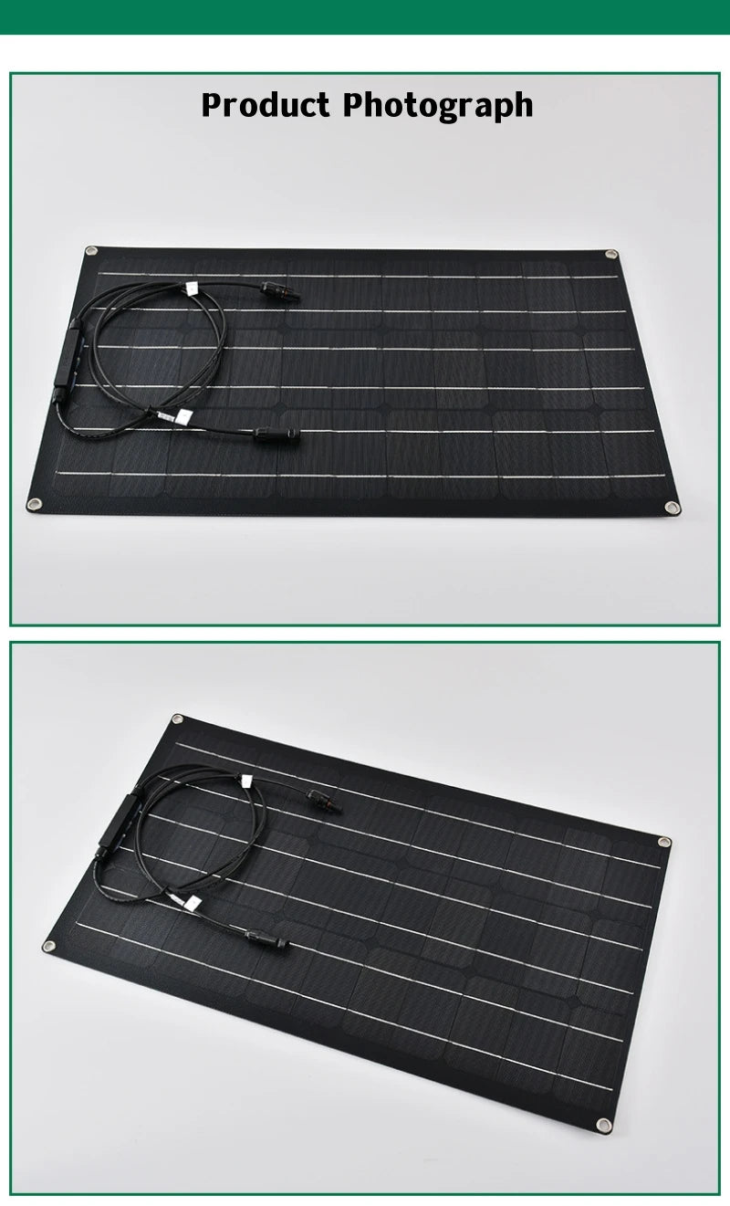 12V Bendable Solar Panel 2000W 1500W 1000W 500W Waterproof Monocrystalline Flexible Solar Panel for RV Boat Outdoor