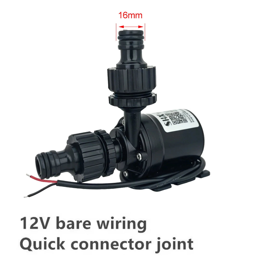 Water Pump 12v High Pressure Ultra Quiet Solar DC 24V Lift 5M 800L/H Brushless Motor Submersible Water Pumps Quick Break Joint