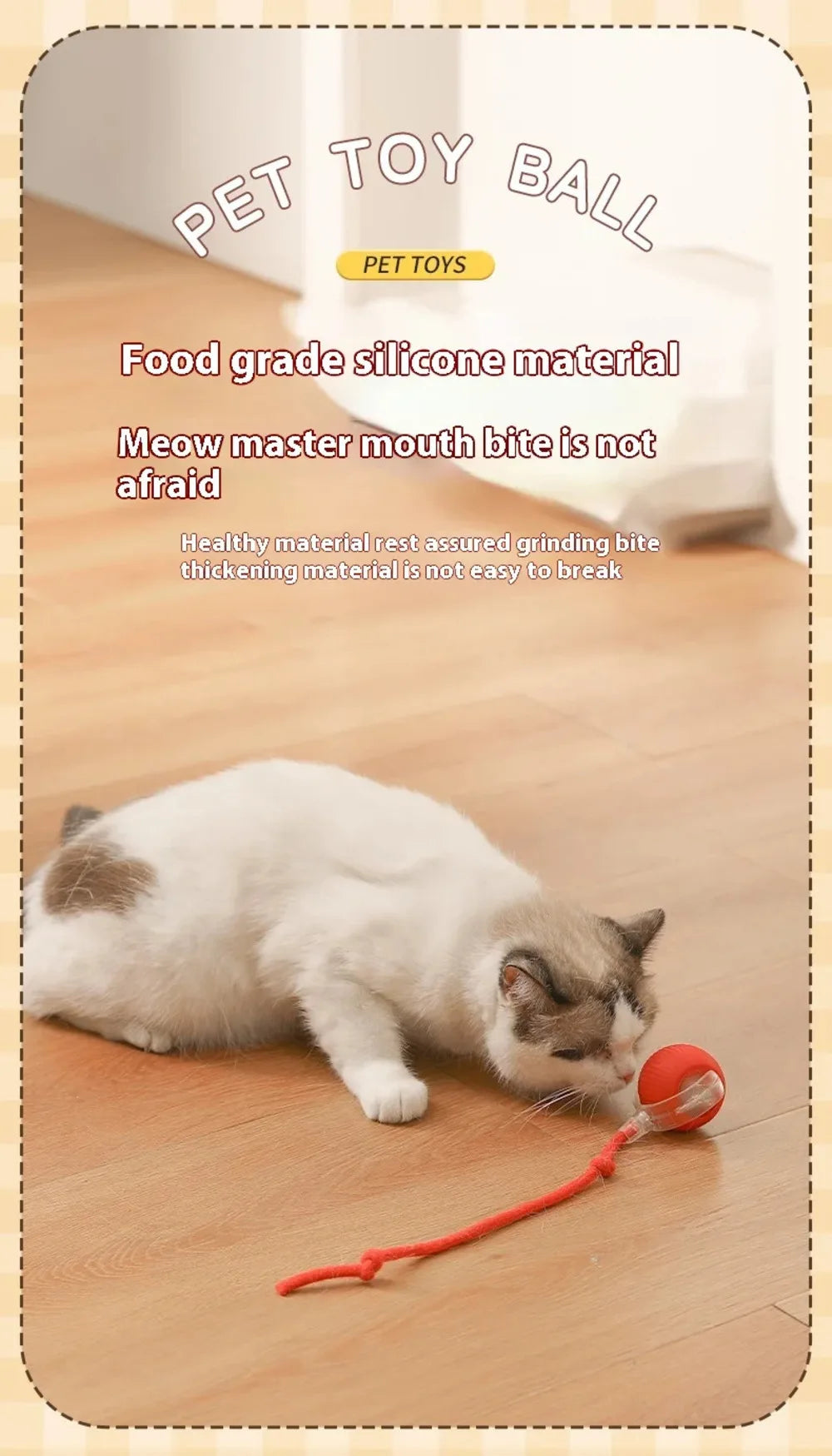 Cat Interactive Ball Toys Automatic Rolling Ball Faux Tail Rechargeable Smart Pet Electronic Toy Dog Cat Training Imitate Mouse