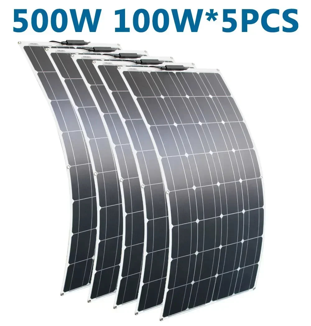 200w Campervan Solar Panel 100w for Roof Shed Photovoltaic Solar Cell 500w 400w 300w Flexible 12v Solar Panel to charge battery