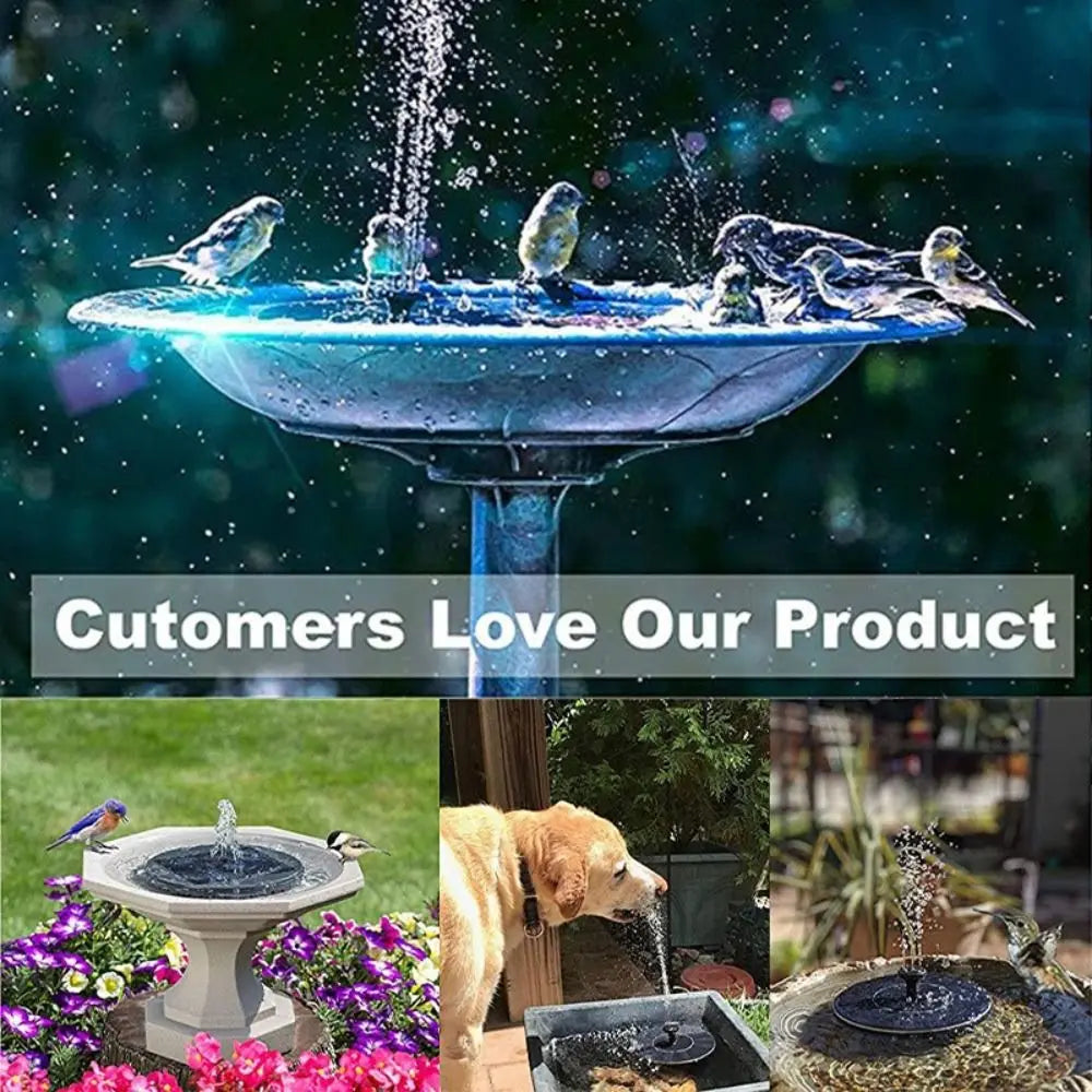 Energy-saving Solar Fountain Pump Waterproof Versatile Floating Solar Powered Water Fountain with 6 Interchangeable Nozzles