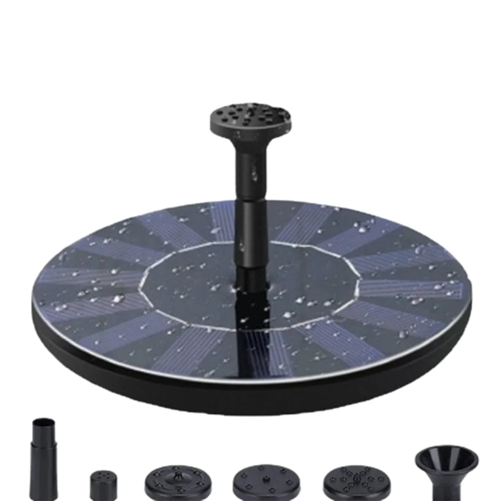 Energy-saving Solar Fountain Pump Waterproof Versatile Floating Solar Powered Water Fountain with 6 Interchangeable Nozzles