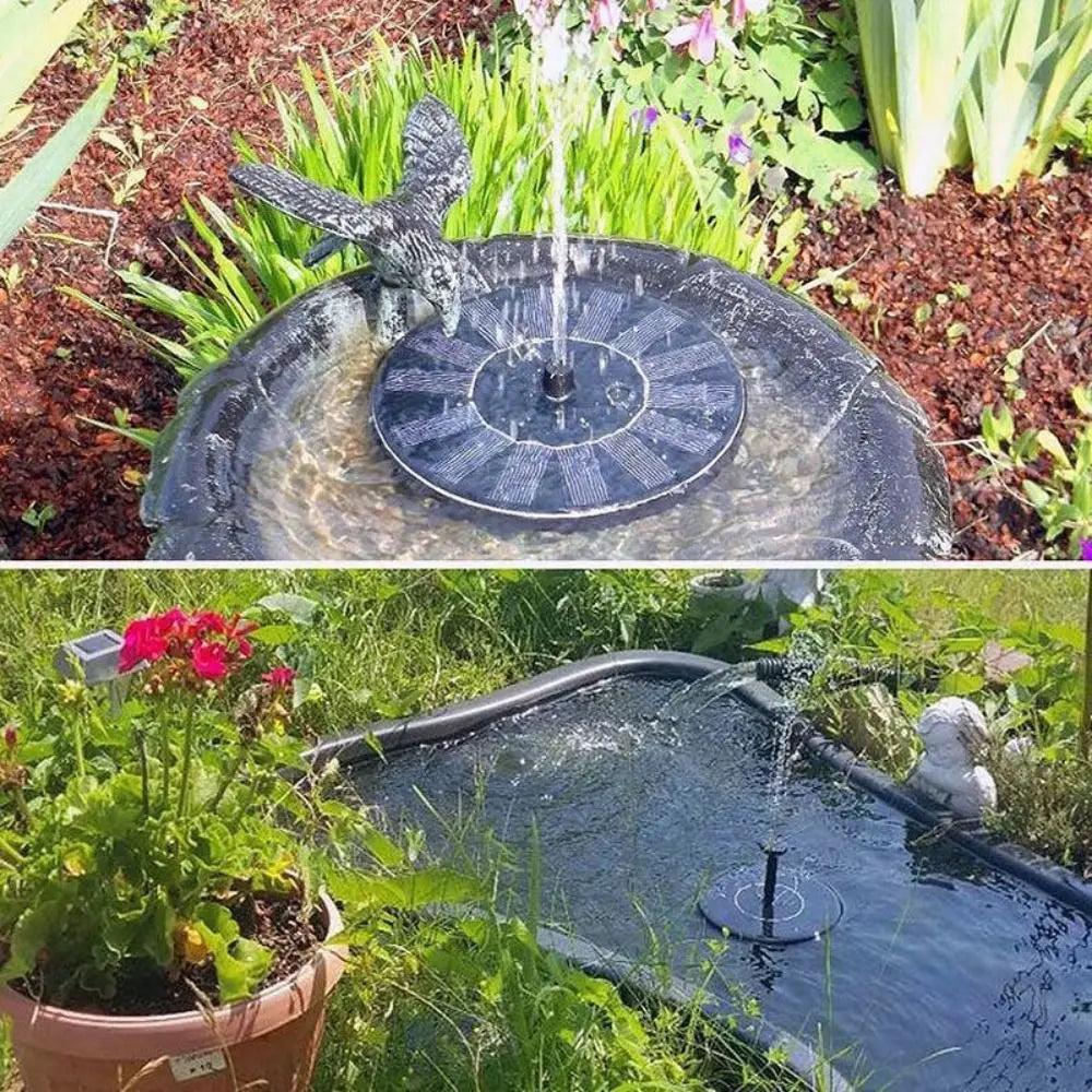 Energy-saving Solar Fountain Pump Waterproof Versatile Floating Solar Powered Water Fountain with 6 Interchangeable Nozzles