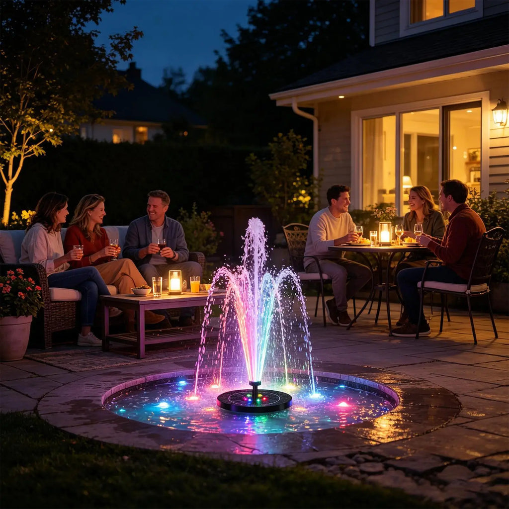 Solar Water Fountain Pool Pond Waterfall Fountain Garden Decoration Outdoor Bird Bath Solar Powered Floating Water Pump