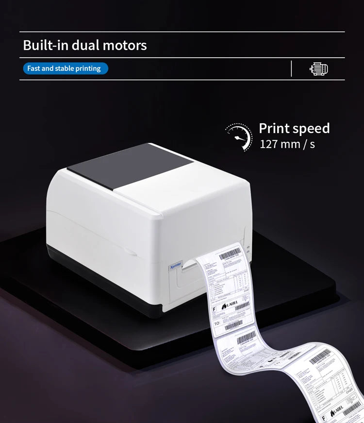 Xprinter XP-T451B High Performance Label Thermal Printer 104mm Print Width White Thermal Transfer Printer