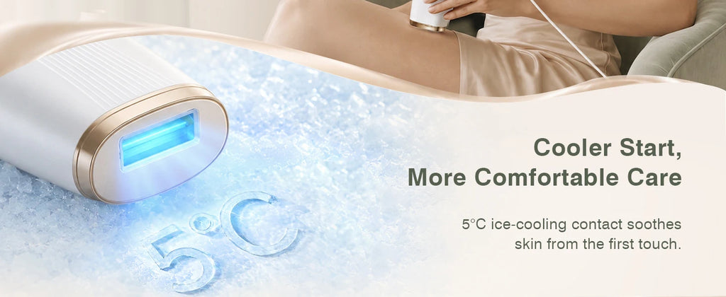 IPL Hair Removal with Ice Cooling Function for Women,Long-Lasting Results,999,999 Flashes Painless Hair Removal for Armpits Legs
