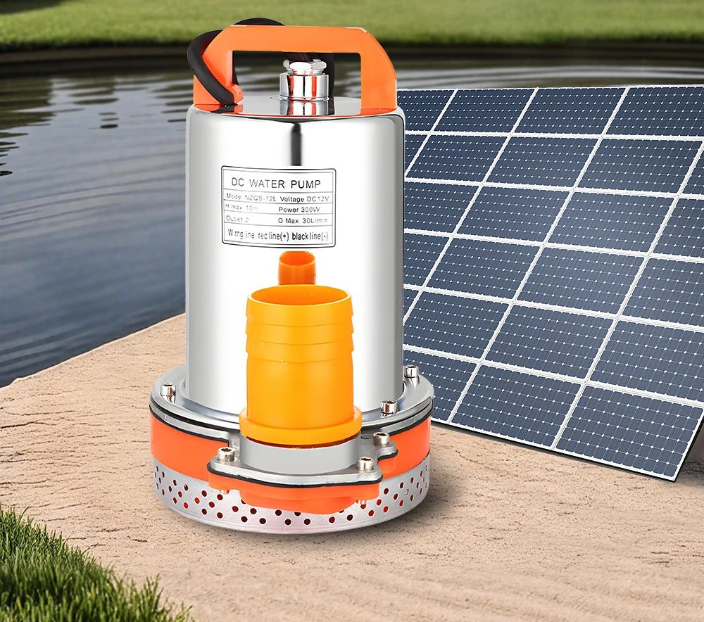 12V/24V DC Submersible Pumps 2 inch Solar Water Pump High Head High Flow Solar Water Pump Home Vegetable Gardening Water Pump
