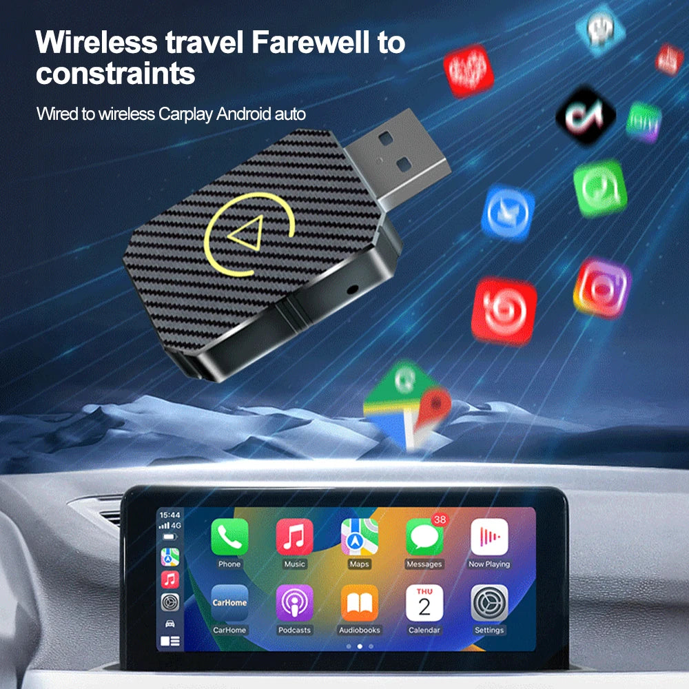 Wireless CarPlay Android Auto Adapter Mini Box Bluetooth 5.0 5Ghz Wifi Wireless Android Auto Connection Car Intelligent Systems