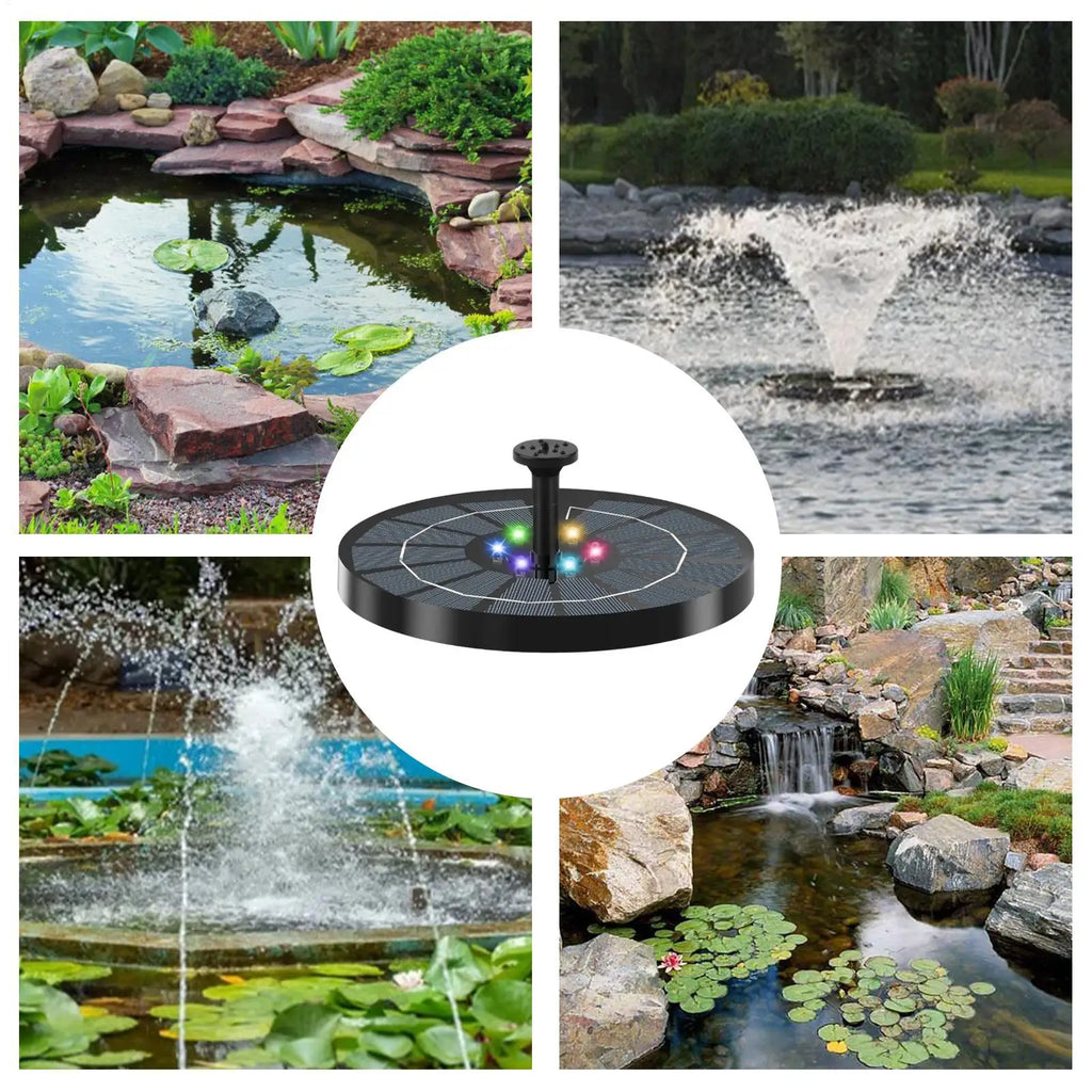 Solar Water Fountain Pool Pond Waterfall Fountain Garden Decoration Outdoor Bird Bath Solar Powered Floating Water Pump
