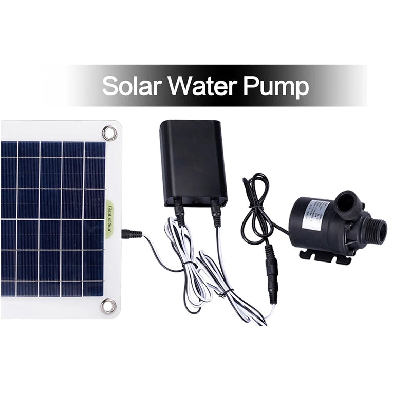 500W 800L/H Solar Panel Water Pump Charging Fountain Power Bank 12V Motor Solar Kit Garden Pond Solar Energy