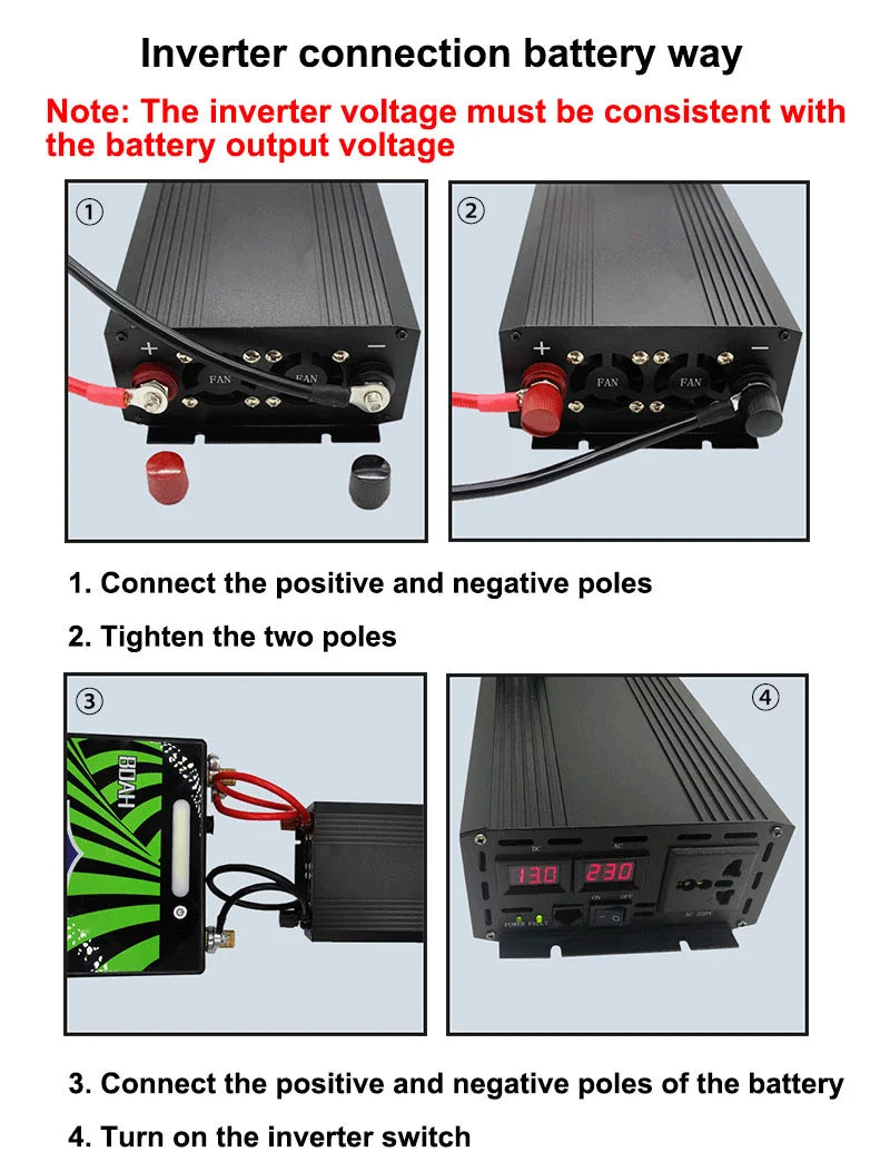 Pure Sine Wave Inverter DC 12V 24V 48V 60V 72V to AC 110V 220V 3000W 4000W 5000W Power Solar Car Inverters Doule Digital Display