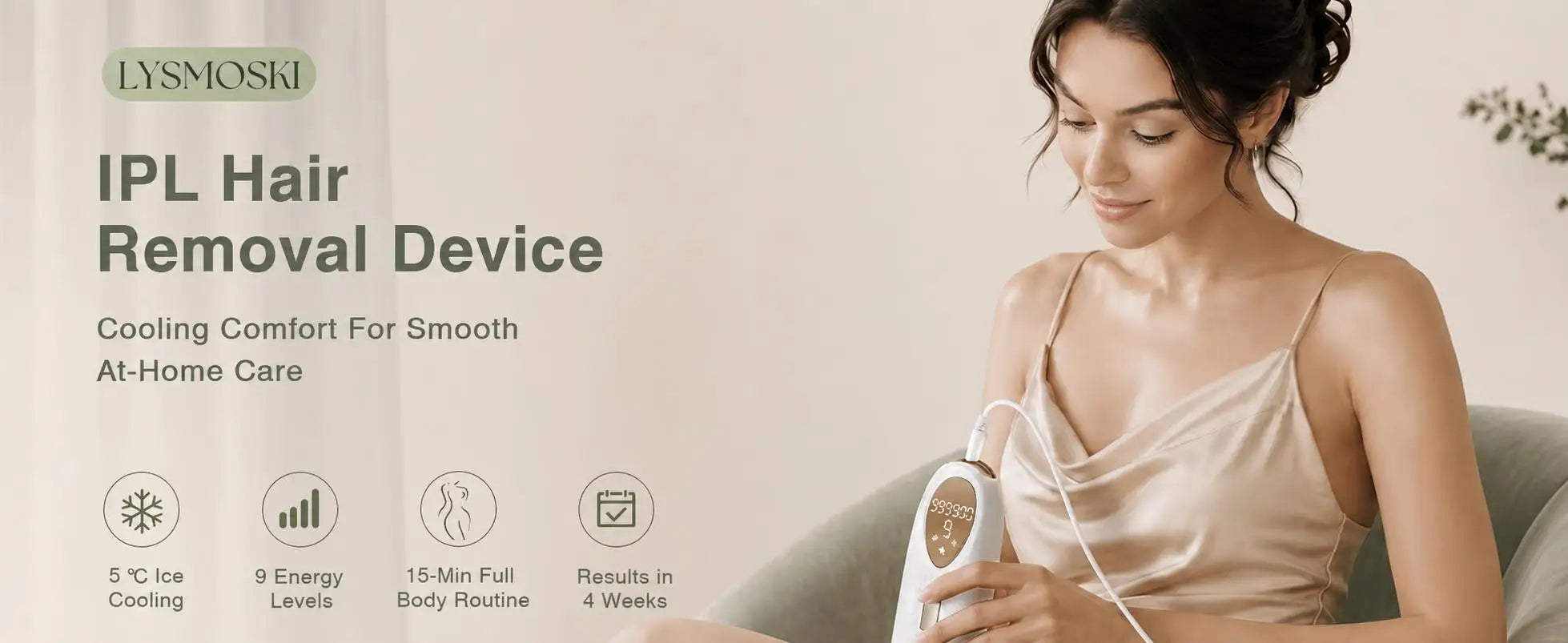 IPL Hair Removal with Ice Cooling Function for Women,Long-Lasting Results,999,999 Flashes Painless Hair Removal for Armpits Legs