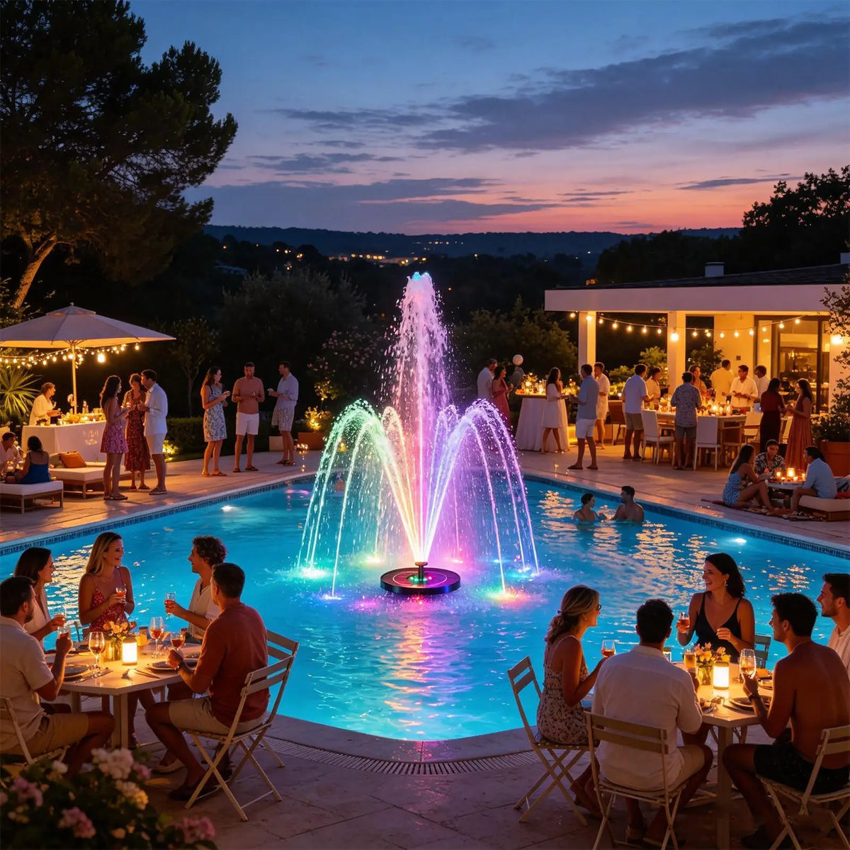 Solar Water Fountain Pool Pond Waterfall Fountain Garden Decoration Outdoor Bird Bath Solar Powered Floating Water Pump