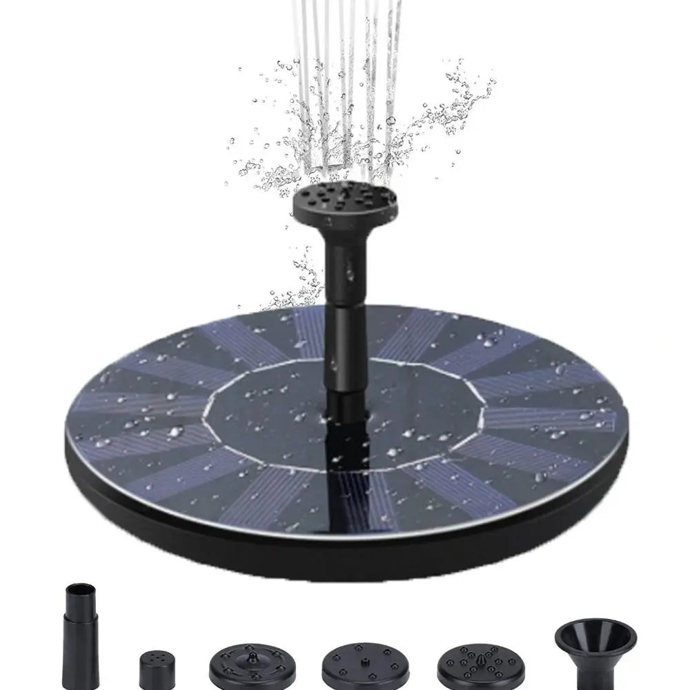 Energy-saving Solar Fountain Pump Waterproof Versatile Floating Solar Powered Water Fountain with 6 Interchangeable Nozzles