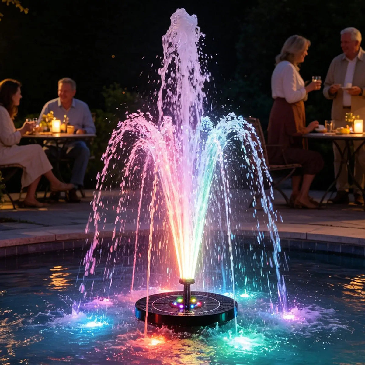 Solar Water Fountain Pool Pond Waterfall Fountain Garden Decoration Outdoor Bird Bath Solar Powered Floating Water Pump