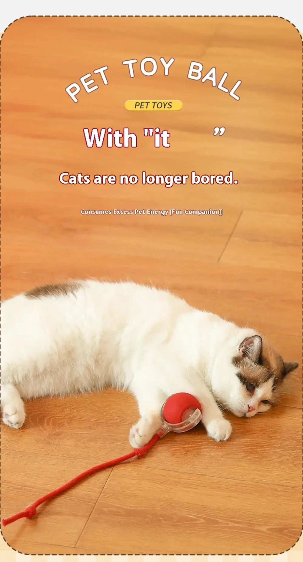 Cat Interactive Ball Toys Automatic Rolling Ball Faux Tail Rechargeable Smart Pet Electronic Toy Dog Cat Training Imitate Mouse