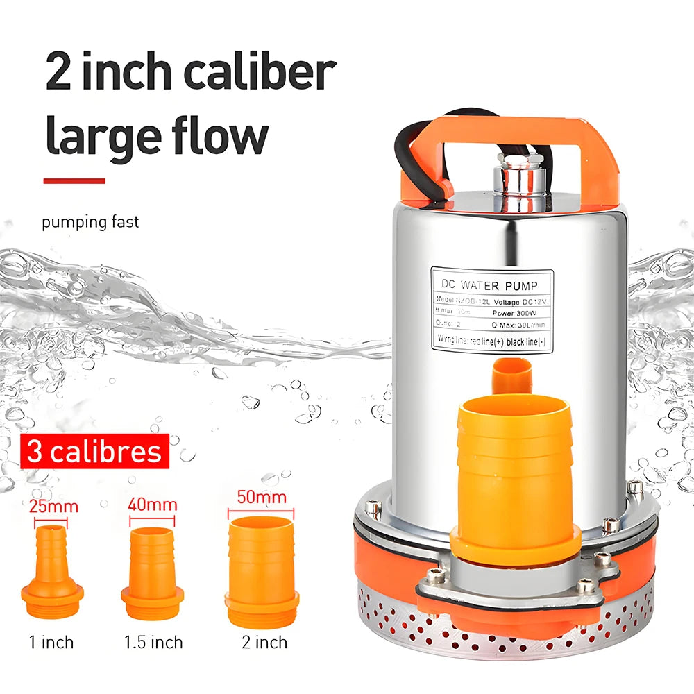 12V/24V DC Submersible Pumps 2 inch Solar Water Pump High Head High Flow Solar Water Pump Home Vegetable Gardening Water Pump