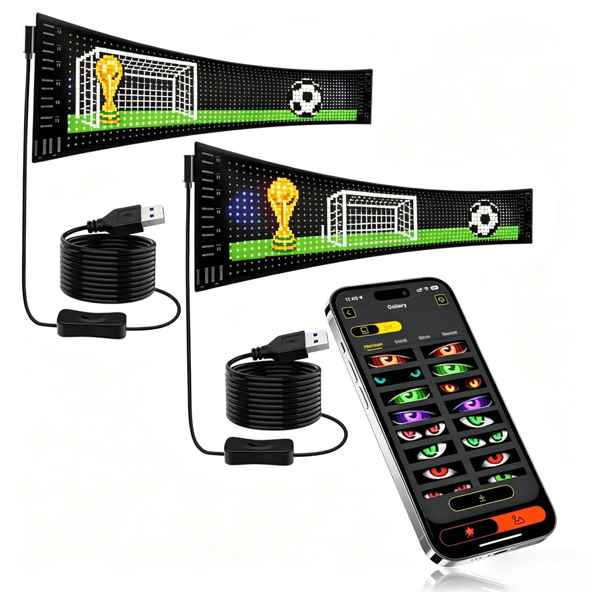 LED Scrolling Advertising Signs Flexible LED Display Bluetooth App Control DIY Text Pattern Animation for World Cup Bar Store