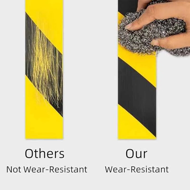 1 Roll Hazard Warning Tape Self-Adhesive Warning Tape High Visibility Yellow Black Tape For Outdoor Building Warning Danger Zone
