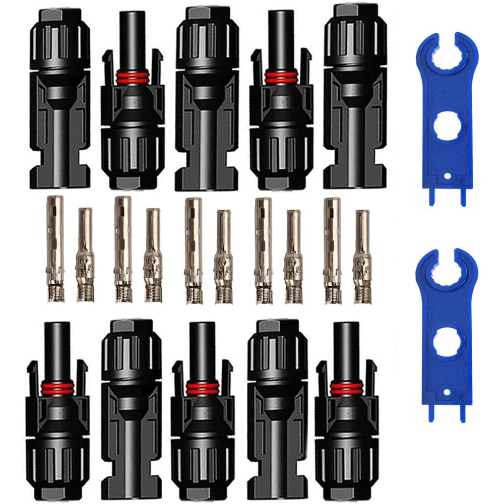 5 Pairs/Lot Solar Connectors with 2pcs Spanner Waterproof Solar Panel Connector SOLAR PV Connector For Solar cable