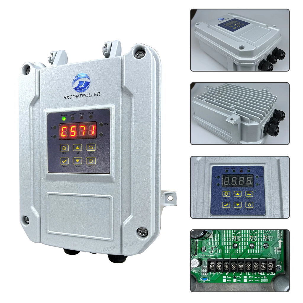 Solar Pump Controller 24V 48V 72V 96V 110V 400W-2000W DC Screw Deep Well Water Pump MPPT Controller Use Agricultural Irrigation