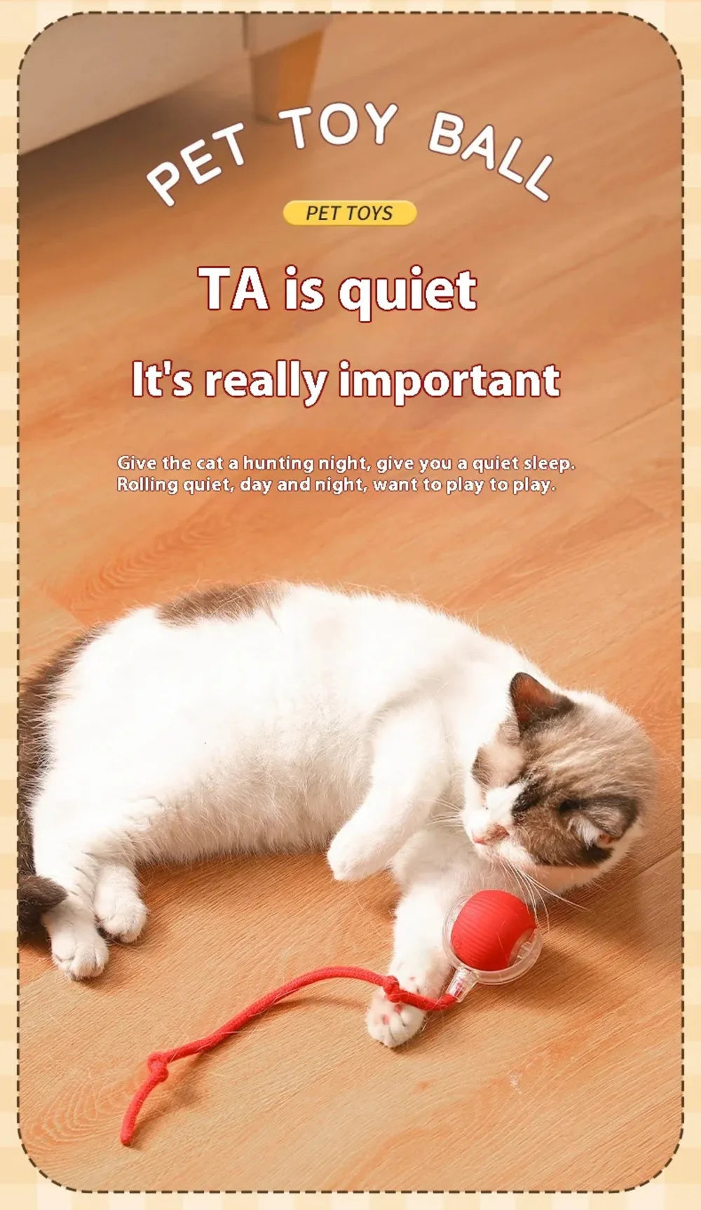 Cat Interactive Ball Toys Automatic Rolling Ball Faux Tail Rechargeable Smart Pet Electronic Toy Dog Cat Training Imitate Mouse